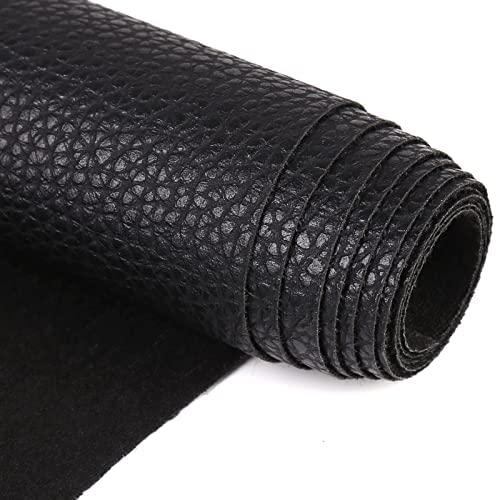 1 Yards 54 x 36 Black Faux Leather Fabric Distressed Bark Texture Soft  Fake Leather Fabric by The Yard Black Upholstery Vinyl for Sofa Bags Chairs