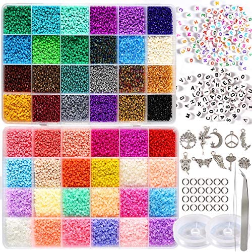  DICOBD 21600pcs 2mm 12/0 Glass Seed Beads Craft Beads