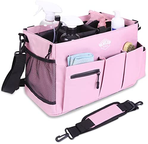 F40C4TMP Double Leaves Large Wearable Cleaning Caddy Bags for Housekeepers,  Cleaning Supplies Organizer, Tools Tote with Handle for Housekeeping and