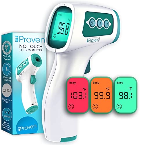 Elate Non Contact/No Touch Digital Forehead Thermometer for Adults, Kids,  and Babies. Accurate Hospital Medical Grade Touchless Temporal Thermometer