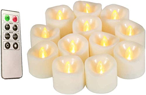 BEICHI 12-Pack Timer Tea Lights Candles Battery Operated, LED Tea