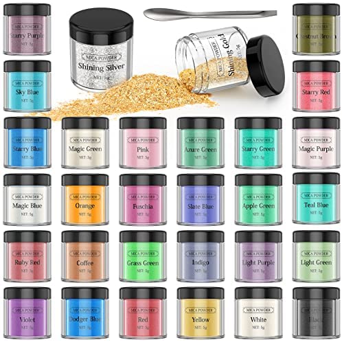  Rolio - Mica Powder - 1 Jar Of Pigment For Paint, Dye, Soap  Making, Nail Polish, Epoxy Resin, Candle Making, Bath Bombs, Slime - 50G /  1.76oz