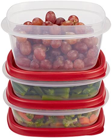 Rubbermaid Easy Find Vented Lids Food Storage Containers, Set of 30 (60  Pieces Total), Racer Red & Easy Find Lids Food Storage and Organization