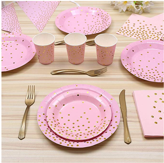Wholesale Disposable Paper Plates Dinnerware Set