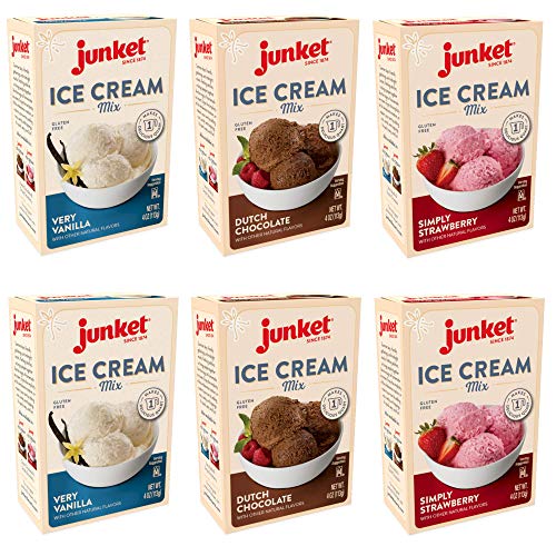 Nostalgia Ice Cream Mix. Set of 3 - Vanilla, Chocolate and Strawberry. Each  Pocket of 8 Oz Makes 2 Quarts of Delicious Premium Old Fashioned Ice