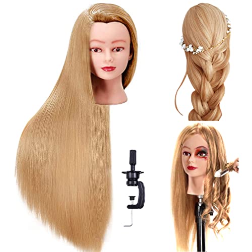 26 Inch Makeup Mannequin Head Long Straight Hair Dresser