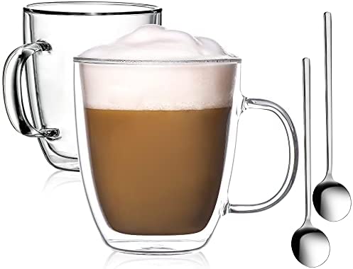 PARNOO Irish Coffee Mugs - 8 oz. Irish Coffee Glass with Handle & Footed  Stem Base - Clear Irish Cof…See more PARNOO Irish Coffee Mugs - 8 oz. Irish