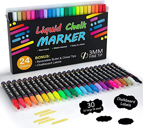 Mr Pen- Chalk Markers, 6 Pack, Dual Tip, Assorted Color, 8 Labels, Chalk Markers for Blackboard, Liquid Chalk Markers, Chalkboard Markers, Window