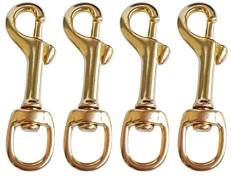  Ravenox Snap Hooks Heavy Duty, (Solid Brass)(3/4 x 2-Pack), 3/4-inch Swivel Snaps, Keychain Clip with Eye Bolt, Swivel Hook, Bolt Snap  for Scuba, Flagpole, Horse Leads, Leashes