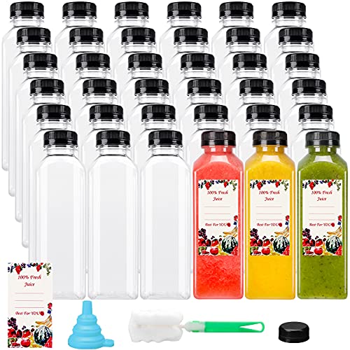 12pcs Small Plastic Drink Bottle, Clear Juice Bottle With Lid, Reusable  Leak-proof Containers With Cap For Juices, Ginger Shot, Smoothie And Other  Liq