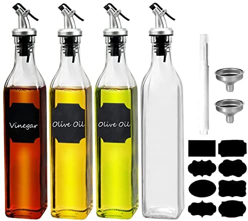 Hsei 12 Pack 17oz Olive Dispenser Bottle for Kitchen Glass Oil and