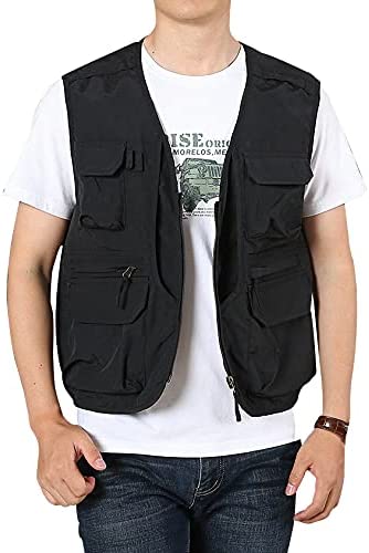 Yimoon Fishing Vest Men Utility Vest Travel Safari Vest Summer Outdoor  Photo Work With Multi Pockets
