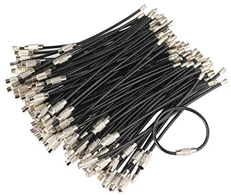 Ira Pollitt 100 Pieces 6 Inch Wire Keychain Cable 2mm Twist Barrel  Stainless Steel Key Rings Loop Wire Cable Braided Steel Key Chain Heavy  Duty