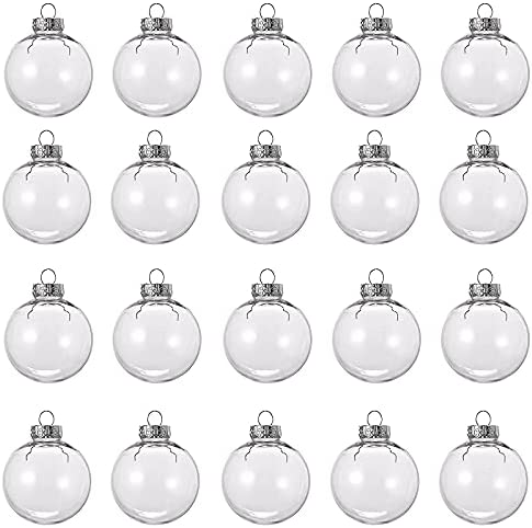 12pcs Clear Fillable Ornament Balls, Removable Top Clear Hanging Ornaments  Ball, Diy Plastic Ornaments Round Balls, Perfect For Decoration On Christma