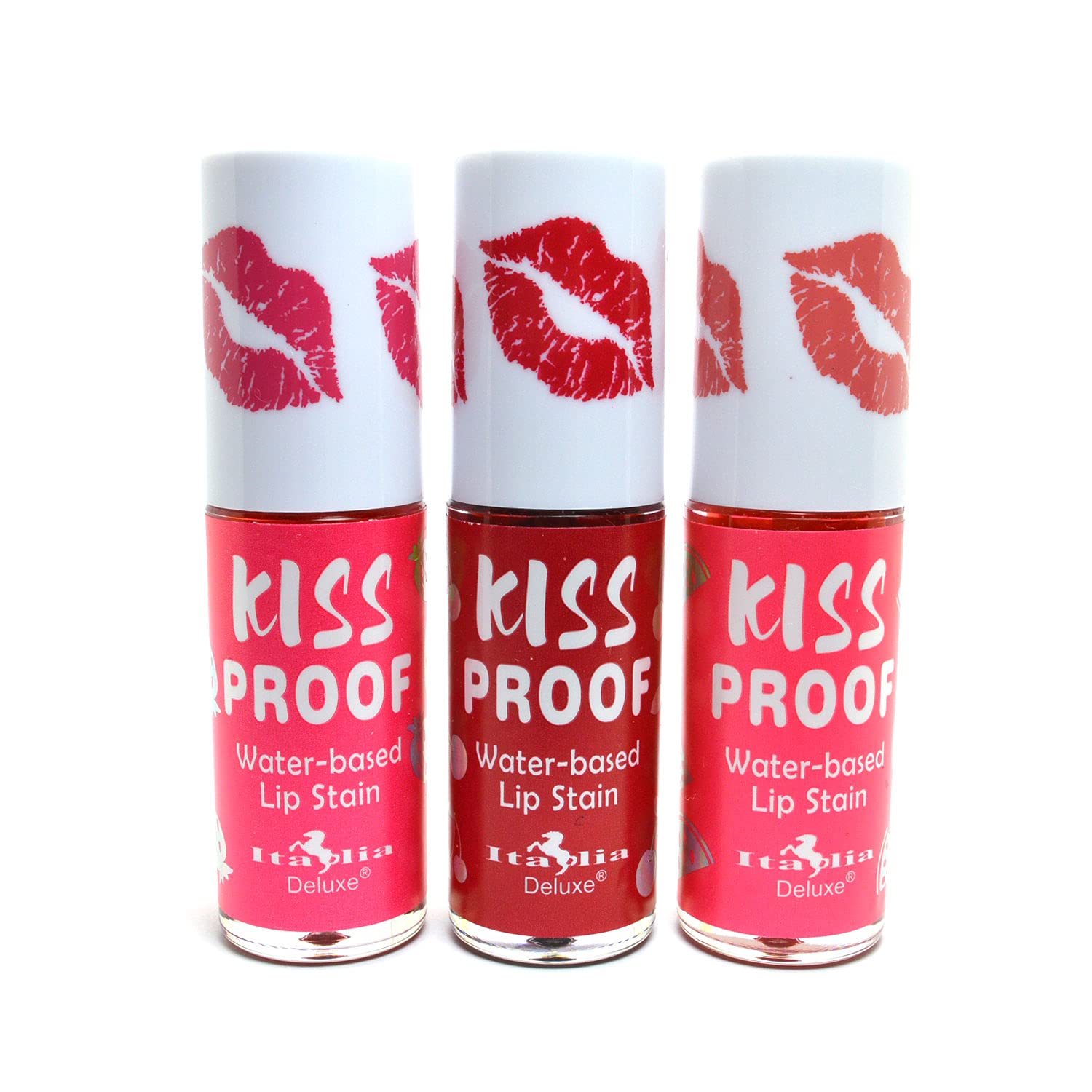 Wholesale Italia Deluxe 3 Set of Kiss Proof Water Based Lip Stain Gloss