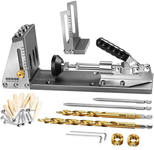 XDOVET Pocket Hole Jig Kit, Professional and Upgraded All-Metal Pocket  Screw Jig