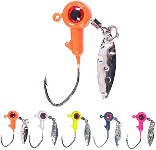 20pcs Marabo Crappie Jig Fishing Lure Kit Fly Tying Jig Head Hooks 1/16oz  1/32oz
