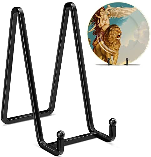 Decolore 5 Pack 4.5 Inch Display Stands Black Iron Easel for Plate