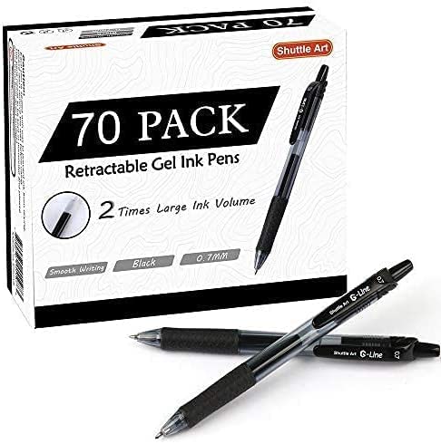 Tanmit Gel Pens Retractable Black Ink Rollerball Pens, Fine Point Ballpoint  Writing Pen for Office - 0.5mm Tips with Comfort Grip (18-Pack) 