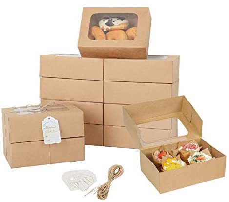 25 Pack] Kraft Pie Boxes - 6x6x3 Inch Brown Boxes for Baked Goods - Small  Boxes for Cookies, Cake, Cheesecake, Muffins, Dessert, Macaroon, Sweets -  Bulk Recyclable Paper Cardboard Square Gift Boxes 