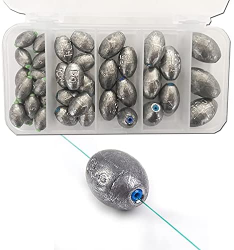 83pcs Slip Sinkers Weights Kit Worm Sinker Weights Assorted Fishing Weights  for Saltwater Freshwater