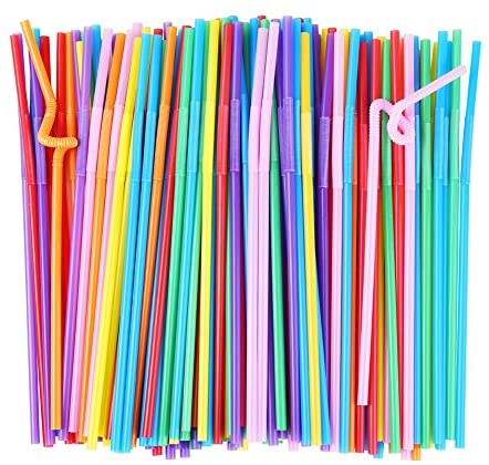  Bendable Straws with Straw Covers Cap - 11 inch Long Flexible  Straws - Bendy Drinking Straws Reusable with Covers Cap Assorted Colors -  14 Pack : Health & Household