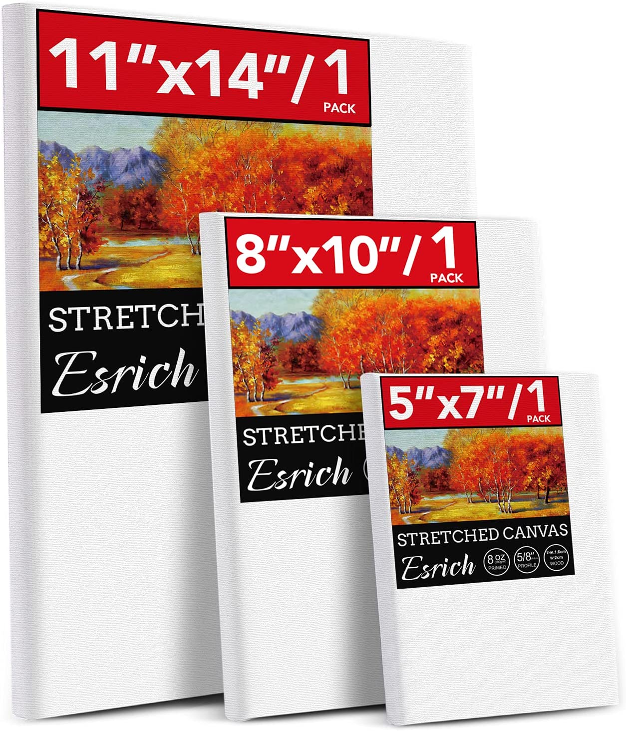  ESRICH Canvases for Painting 8x10In,14 Pack Blank