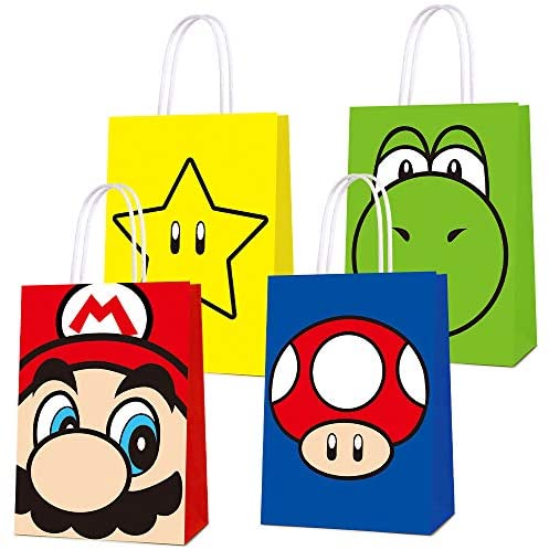 Mario Bros Birthday Party Supplies, Kids Party Favors for Boy Girl, 42pcs Mario Bros Theme Children Party Pack Decorations, Including Happy Birthday