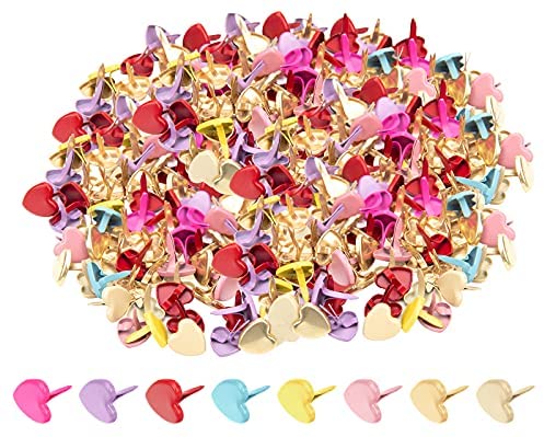 Juvale Mini Brads Fasteners, 5 Assorted Sizes (Gold, 500 Pieces)