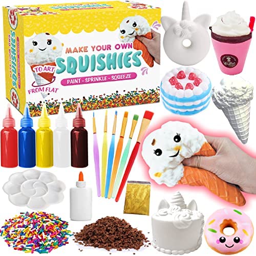 DIY Jumbo 4-6 Blank Squishies (12pc) & Fabric Paint (12 Bottles) Combo  Pack- White Kawaii Slow Rising Squishy Toys for Drawing, Painting,  Decorating - Soft & Scented Stress Relief Craft 