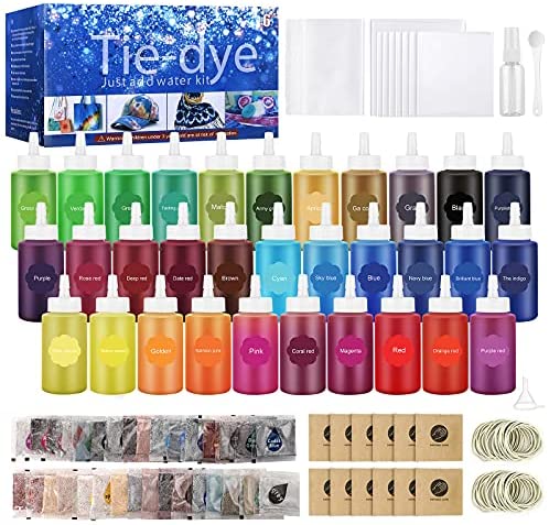 Tie Dye Kit for Kids and Adults, 32 Colors 80ML Bottles Tye Dye Kits,  Tyedyedye