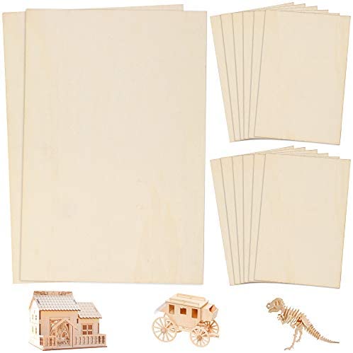 Wholesale OLYCRAFT 12Pack Wooden Sheet 4-Size Basswood Sheets Thin