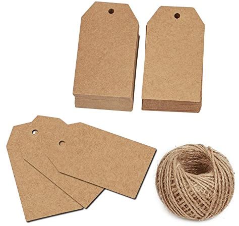  Koogel White Kraft Paper Tags,100pcs Heart Kraft Paper Gift  Tags Craft Hang Tags with Free 100 Root Natural Jute Twine for Gifts Arts  and Crafts Wedding Holiday : Health 