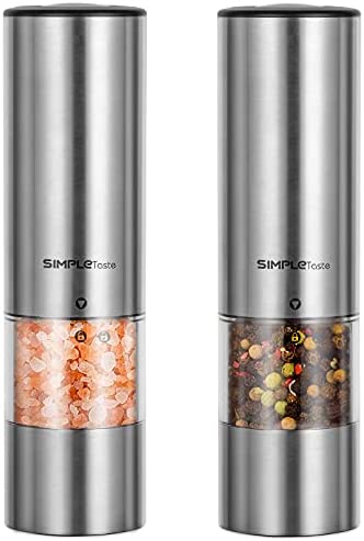 NEW BATTERY OPERATED SALT AND PEPPER Grinder- SET OF 2 (GZOOGHOME)