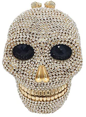 TFJ Men Gold Wallet Chain Fashion Metal Skeleton Skull Charms Key