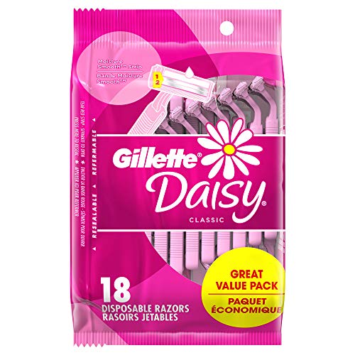  Gillette Venus Daisy Classic Disposable Razors for Women, 18  Count, Hair Removal for Women : Beauty & Personal Care