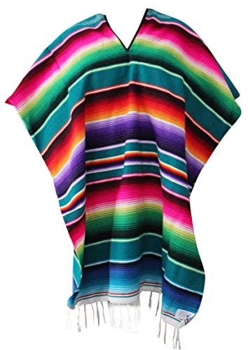 Buy Artisans Bazaar Mexican Baja Poncho 100% Warm And Comfortable Sarapes  Mexicanos Winter Coat, Gray, One Size at