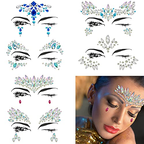 Canvalite Rhinestones for Face Colorful Face Gems Face Jewels AB