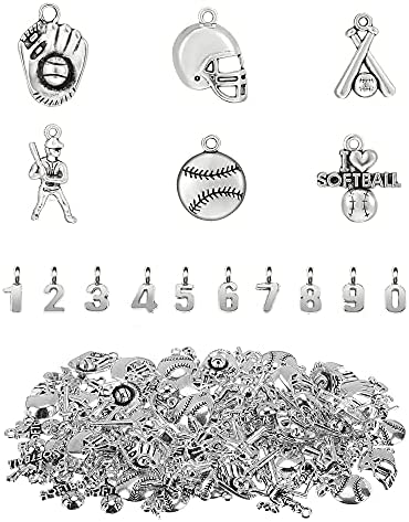 AUEAR, 200 Pack Baseball Beads 12mm Sport Beads for Jewelry Making Necklace  Bracelet Craft Decoration Accessories