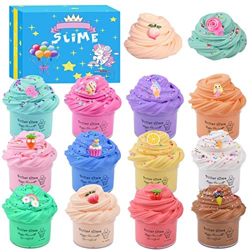 Mini Butter Slime kit 40 Pack, with Unicorn, Candy, Fruit, ice Cream Slime  Accessories etc, Soft and Non-Sticky, Cute Educational Toy for Kids, for  Girls Boys Kids Party Stress Relief Toys 