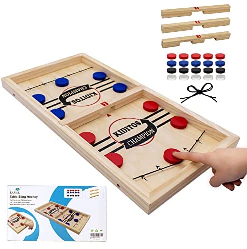 Sterling Games Tabletop Shuffleboard, Bowling and Curling 3 in 1 Combo Game  Board Set for Kids and Family