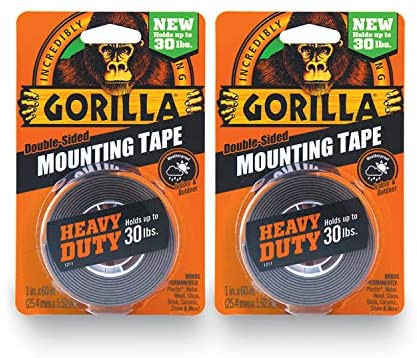 Gorilla Tough & Clear Double Sided Mounting Tape, 1 x 60, Clear, (Pack of  4)