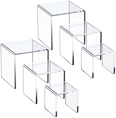 ANDGOO Display Risers, 6 Pcs Rectangular Clear Acrylic Showcase  Collectibles Display Stands Suitable for Retail Shoe Showcase Jewelry Funko  Pop