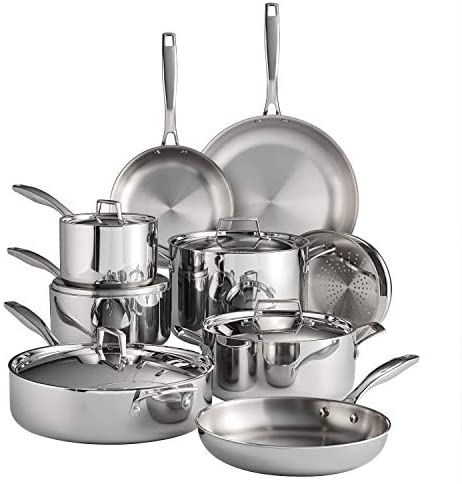 Cuisinart Custom-Clad 5-Ply Stainless Steel Cookware Set, CC5-10, Multiple  Sizes, 10 Piece