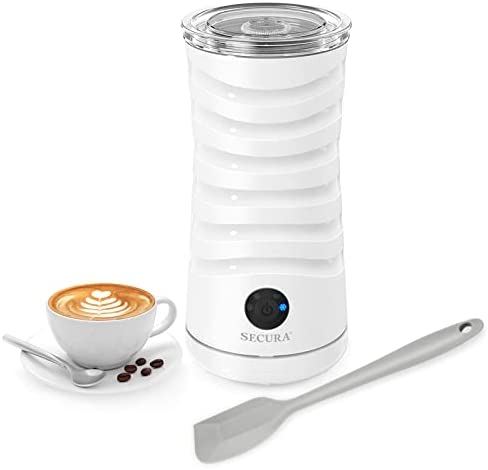 Milk Frother, 4-in-1 Electric Milk Steamer, 10.1oz/300ml Milk Warmer for Coffee,Latte, Cappuccino, Macchiato, Hot Chocolate, White