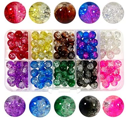 Lavender Glass Beads for Jewelry Making Kit 8MM Crystal Round