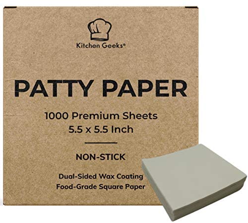 Unbleached Parchment Patty Paper, Heavy Duty 6x6 inches Burger Patty P