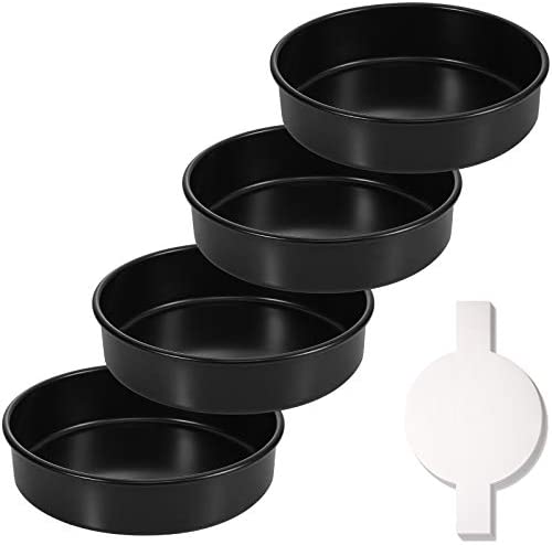 SILIVO 6 inch Round Cake Pans - Set of 4 - Silicone Molds for Baking, Nonstick