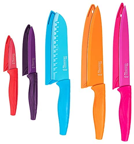  MICHELANGELO Kitchen Knife Set 12 Piece, High Carbon Stainless  Steel Kitchen Knives Set, Knife Set for Kitchen, Rainbow Knife Set,  Colorful Knife Set- 6 Knives & 6 Knife Sheath Covers: Home