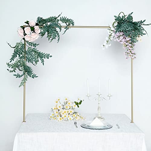OSYIN Over The Table Rod Stand with Clamps, 46-82”Length, Adjustable Metal Balloon Flower Arch Stand, Decorated Arch for Party, Birthday, Wedding